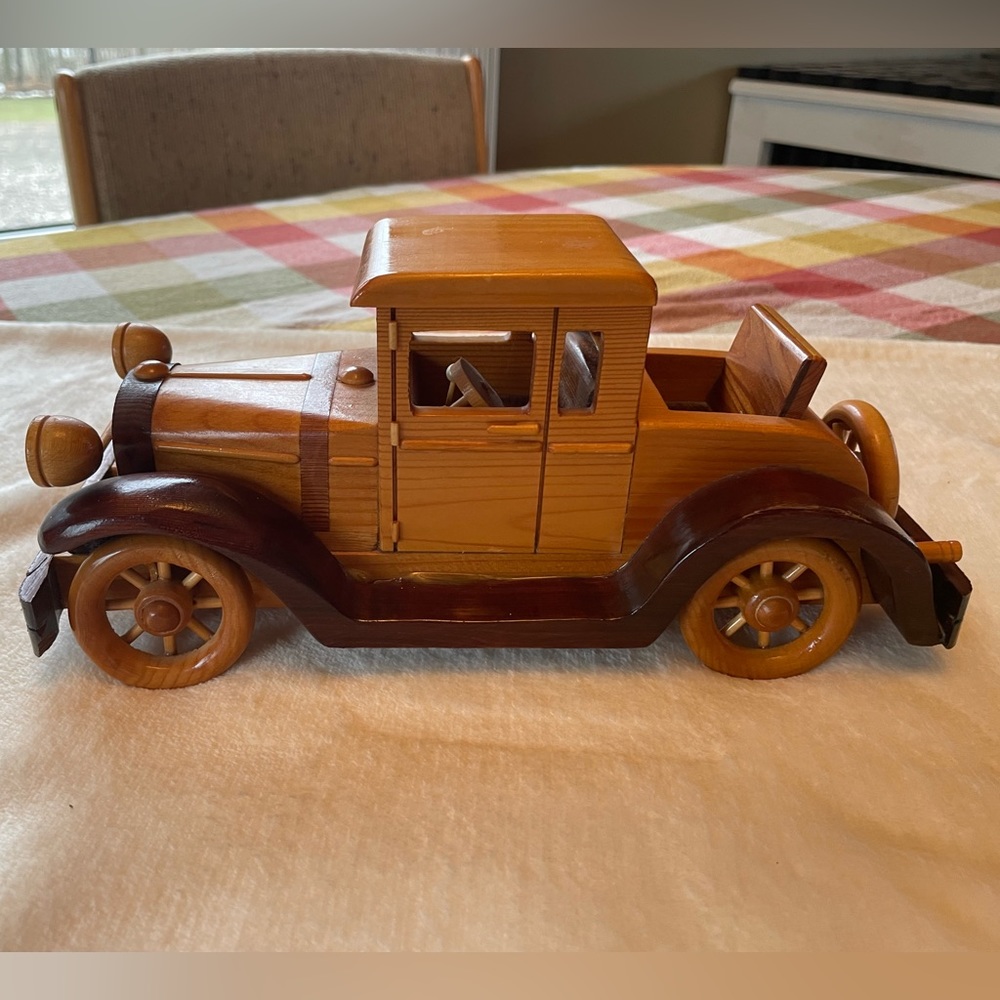Handcrafted wooden car vintage
